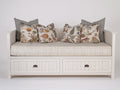 Sofás cama de madera 205 x 95 x 95 cm - blanco - diseño clásico con cama individual y dos cajones inferiores