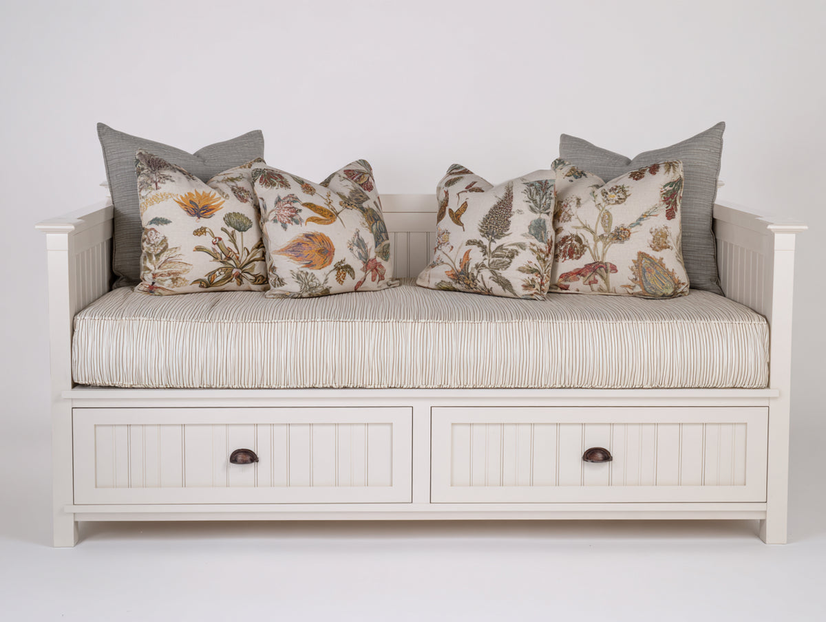 Sofás cama de madera 205 x 95 x 95 cm - blanco - diseño clásico con cama individual y dos cajones inferiores