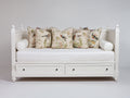 Sofás cama de madera con 2 cajones 200x95x92 cm - blanco - diseño clásico con almacenamiento inferior