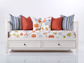 Sofás cama de madera 200x90x95 cm - blanco crema - 2 cajones integrados y laterales altos diseño clásico