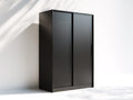Armarios de madera con 2 puertas correderas 120x55x190 cm - Negro - Diseño moderno y estructura compacta