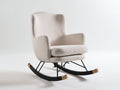 Mecedoras tapizadas en tejido bouclé 82 x 95 x 105 cm - blanco y negro - asiento acolchado con base curva