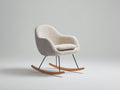 Mecedoras de tejido bouclé 75 x 85 x 90 cm - blanco crema negro y marrón claro - diseño moderno con base de madera