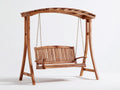 Silla colgante de jardín de madera 190 x 120 x 185 cm - marrón - asiento doble con estructura de soporte